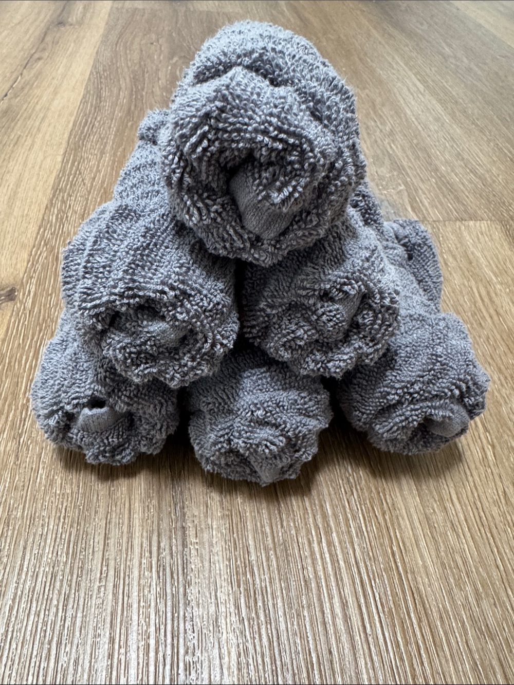 Set of 6 Plush Gray Wash Cloths